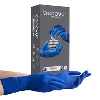 BENOVY Latex High Risk, перчатки латексные,повышенной прочности, синие, XL, 25 пар в упаковке